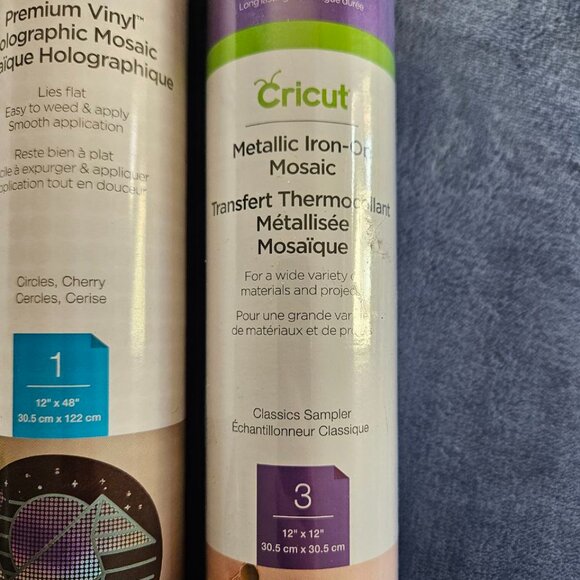 Set of 5 Rolls - Cricut Premium Vinyl Regular & Holographic & Iron-On Mosaic NEW - Picture 4 of 8